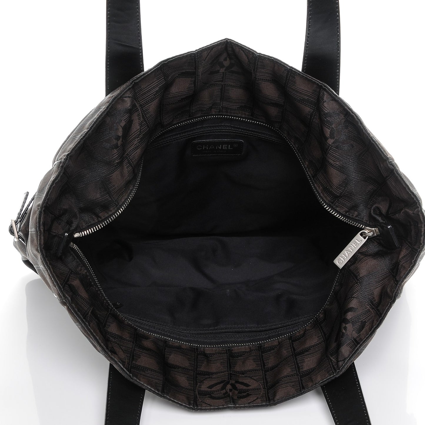 Nylon Medium Travel Tote Black Brown