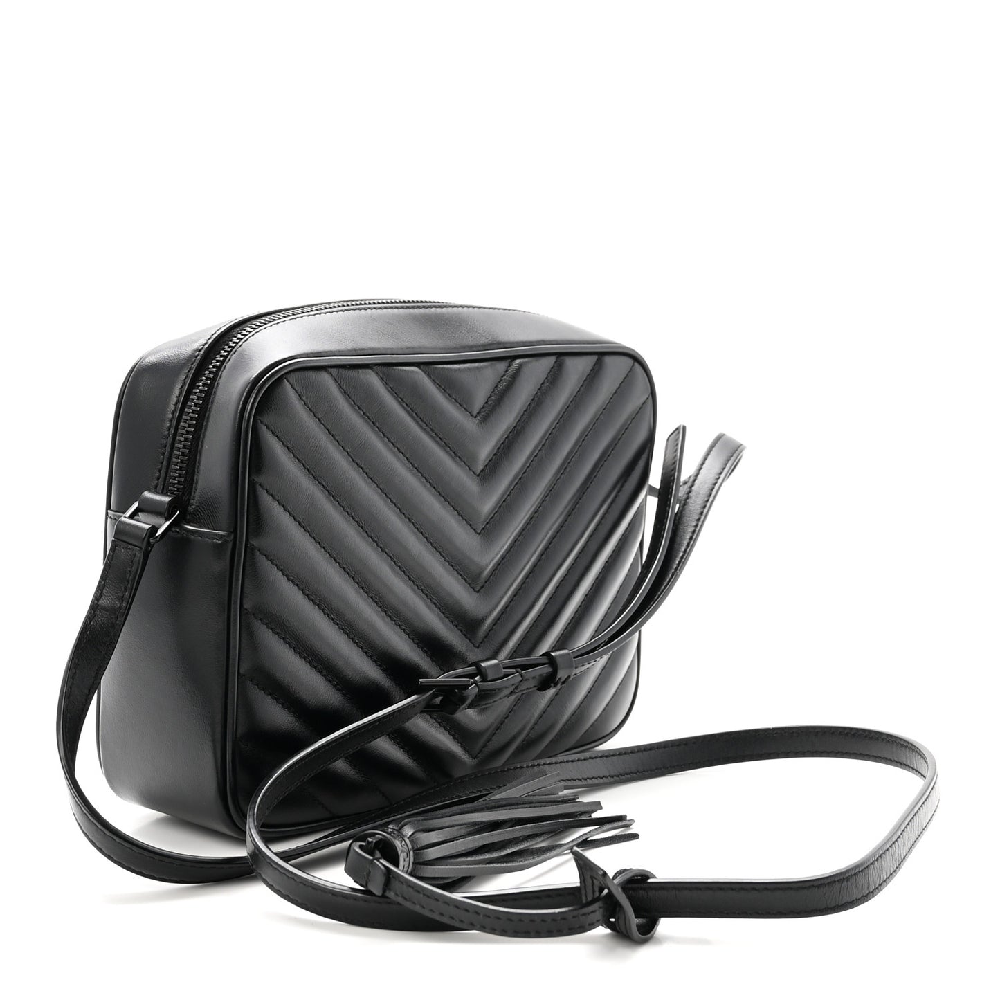 Calfskin Matelasse Monogram Monochrome Lou Camera Bag Black