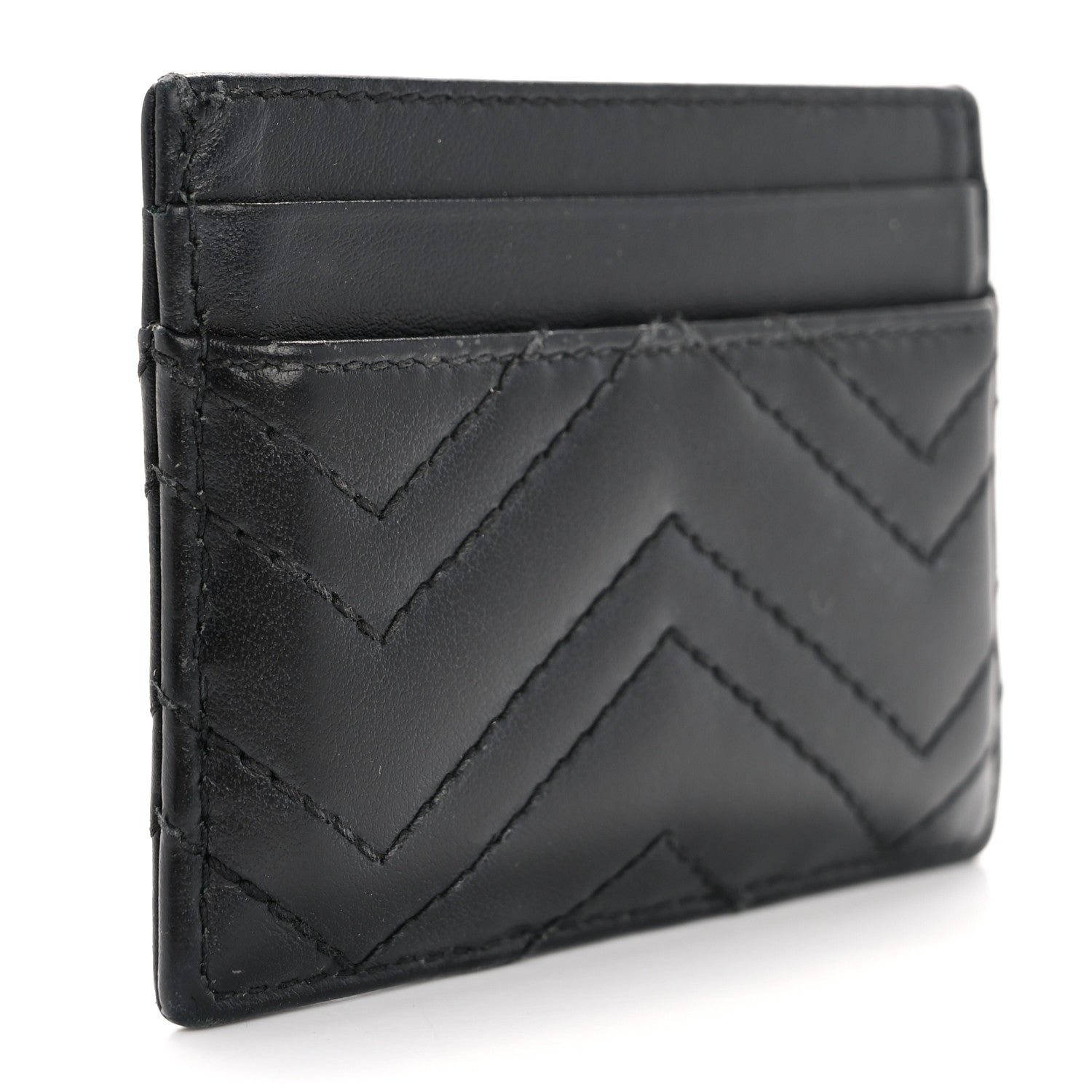 Gucci Calfskin Matelasse GG Marmont Card Holder Black 3 of 10