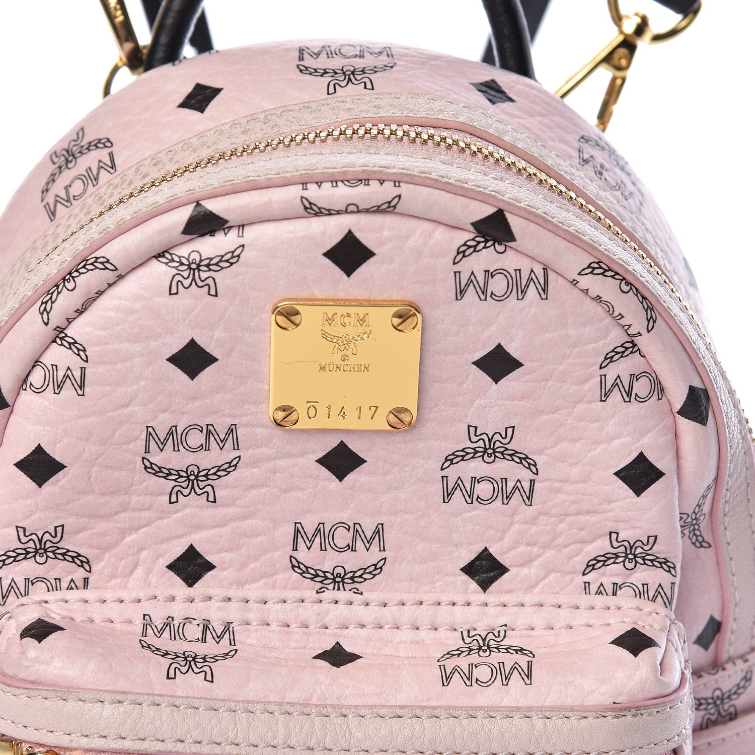 MCM Visetos Side Stud X-Mini Stark Backpack Pink 7 of 11