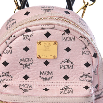 MCM Visetos Side Stud X-Mini Stark Backpack Pink 7 of 11