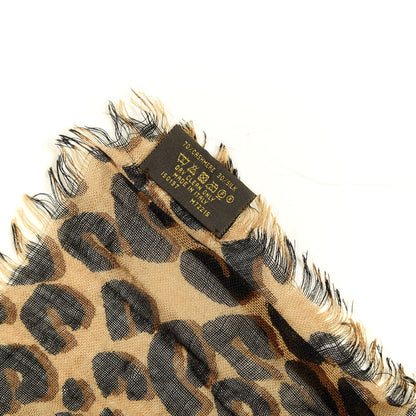 Louis Vuitton Cashmere Silk Leopard Etole Stole Marron 4 of 4