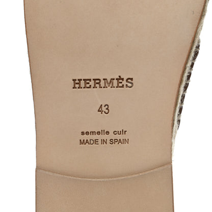 Hermes Calfskin Mens Antigua Espadrille Sandals 43 Naturel Safari 6 of 8