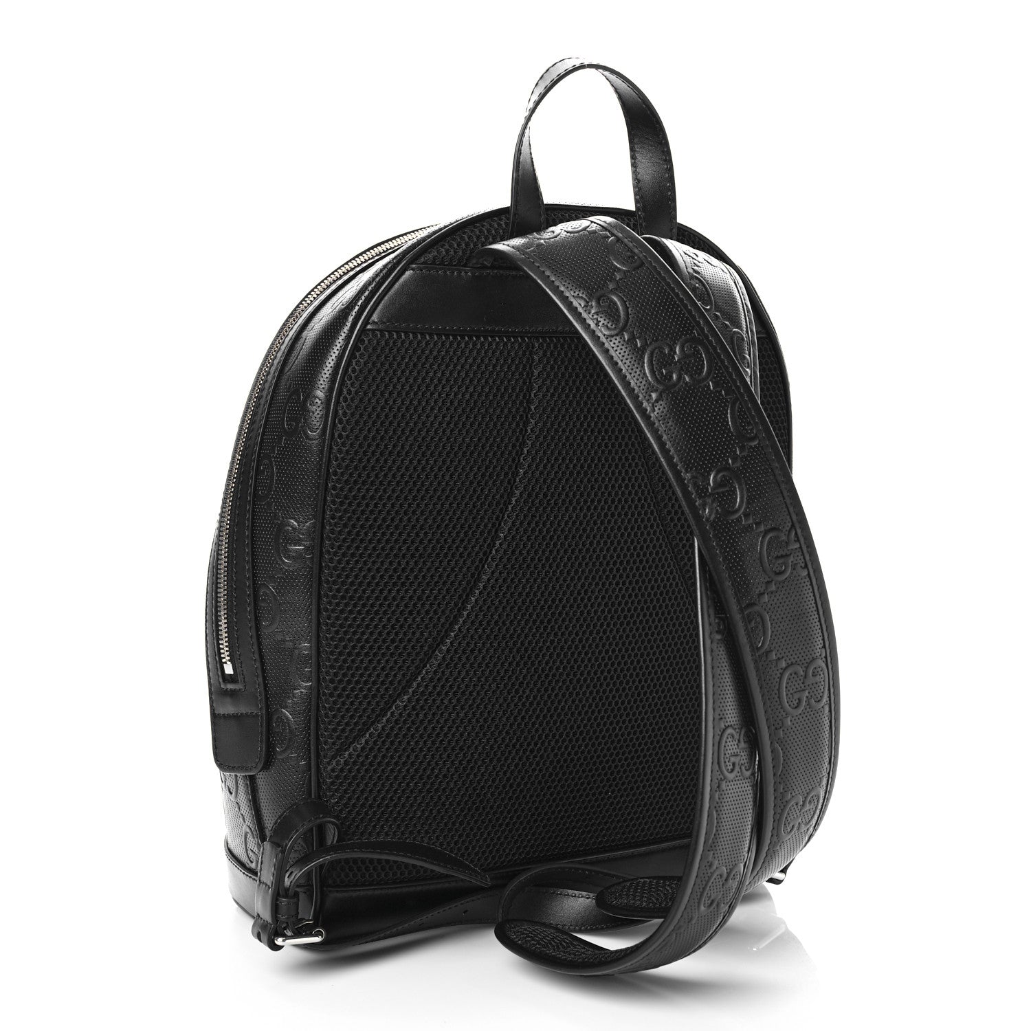 Gucci Calfskin GG Tennis Embossed Backpack Black 4 of 9