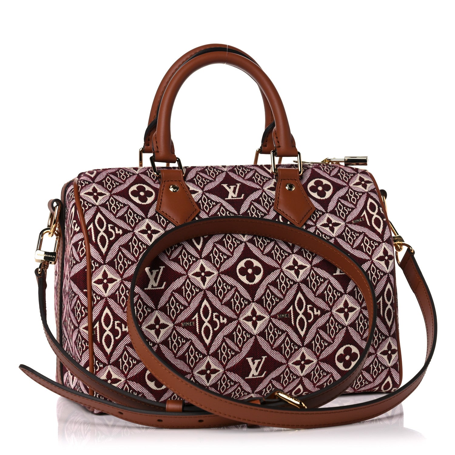 Louis Vuitton Jacquard Since 1854 Speedy Bandouliere 25 Bordeaux 3 of 10