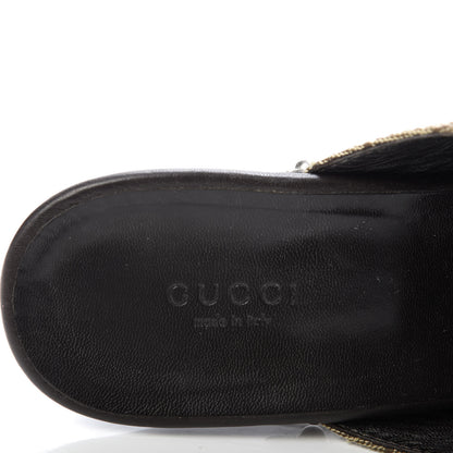 Gucci Monogram Cellarius Soft Calfskin Icon Bit Platform Clog High Heel Slide Sandals 40.5 Beige Ebony Cocoa 7 of 10
