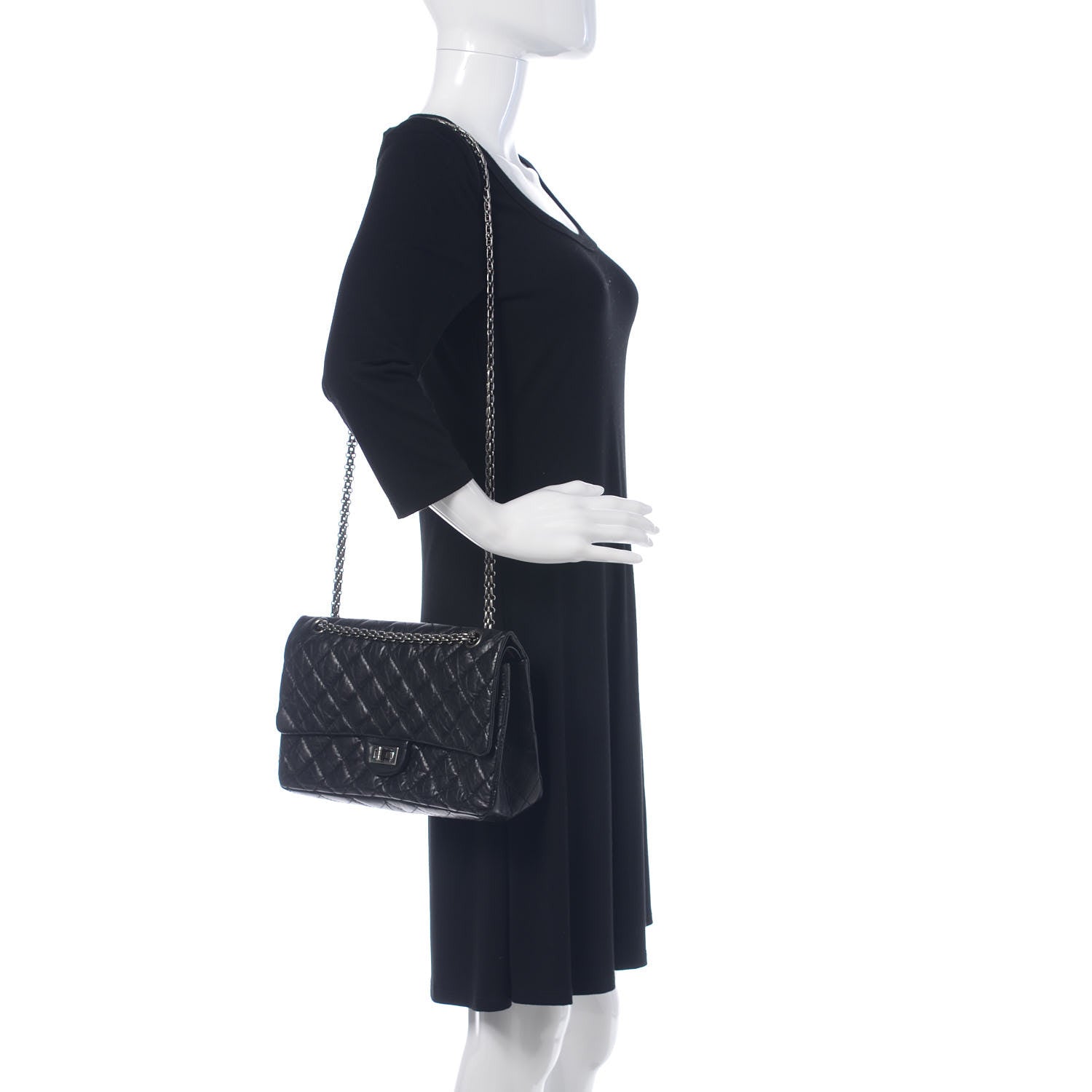 Chanel Aged Calfskin Quilted 2.55 Reissue 226 Flap Black 3 of 12