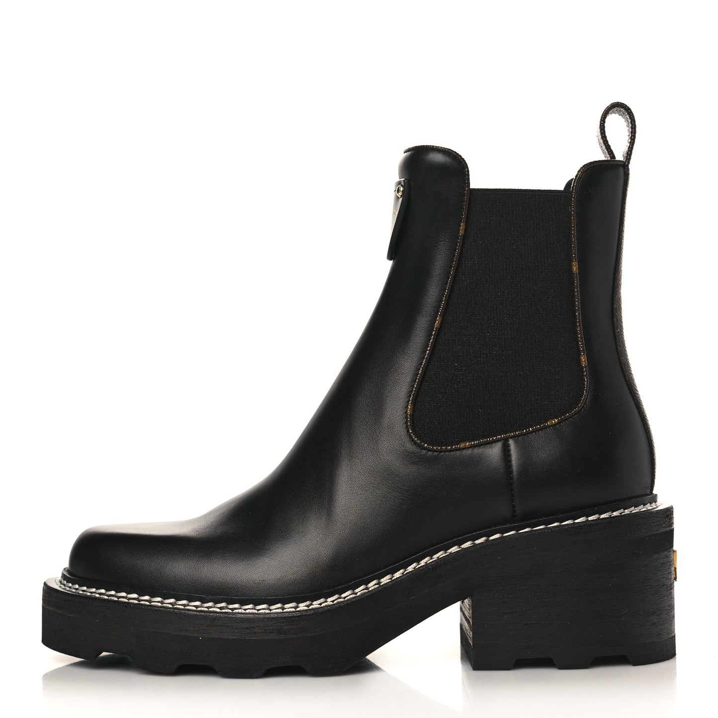 Calfskin Monogram Beaubourg Ankle Boots 37.5 Black