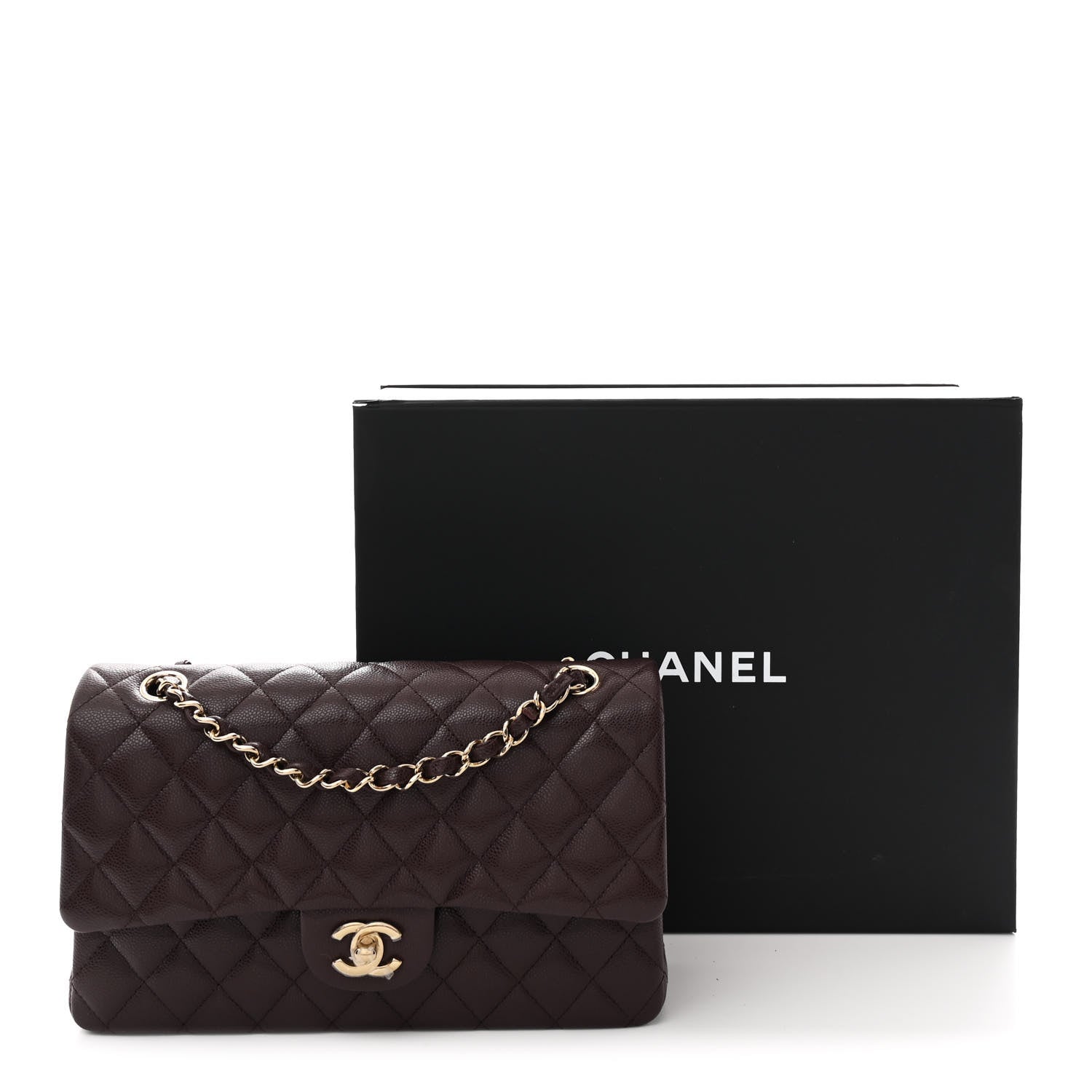 Chanel Caviar Quilted Medium Double Flap Dark Brown 11 of 11