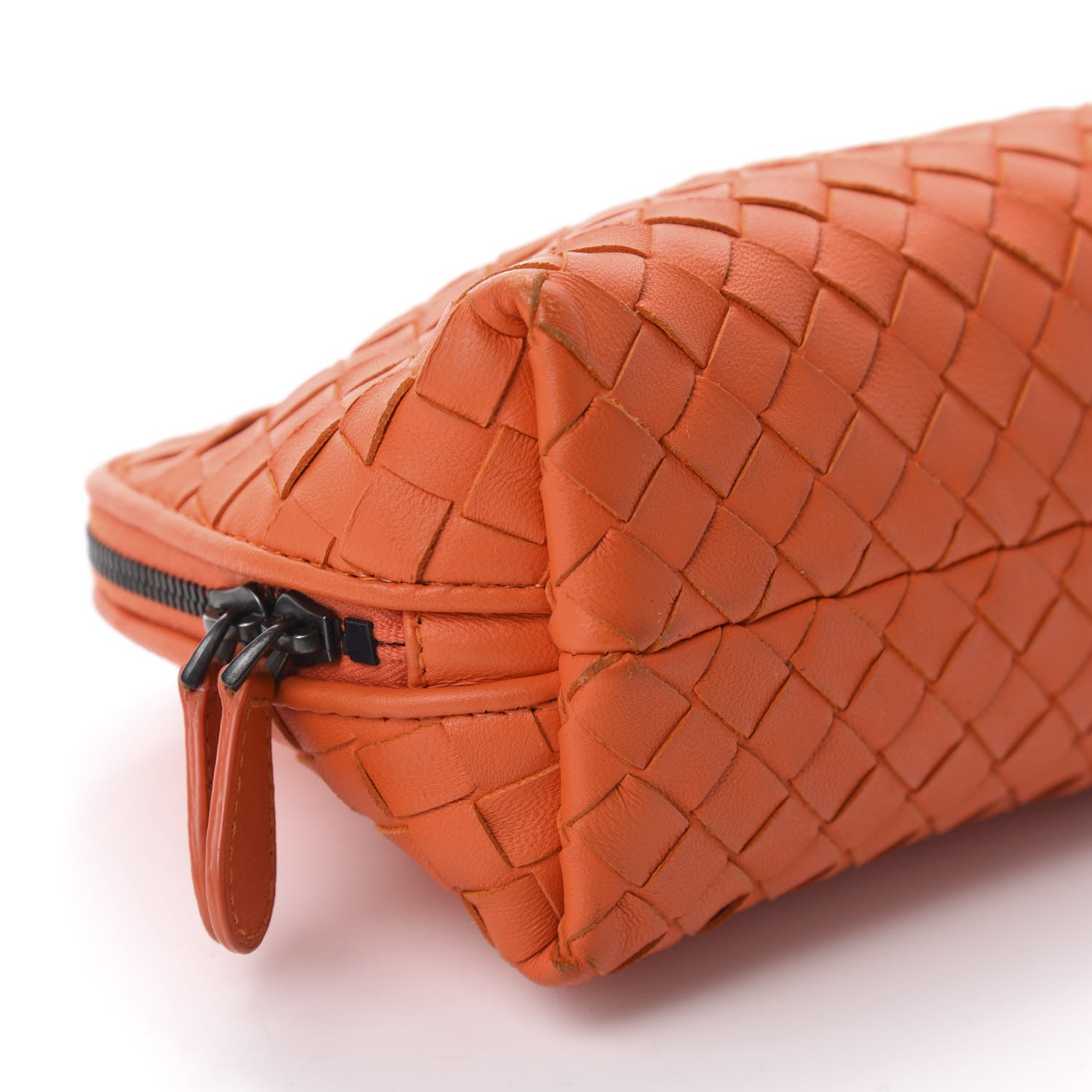 Bottega Veneta Nappa Intrecciato Cosmetic Case Tangerine 6 of 10