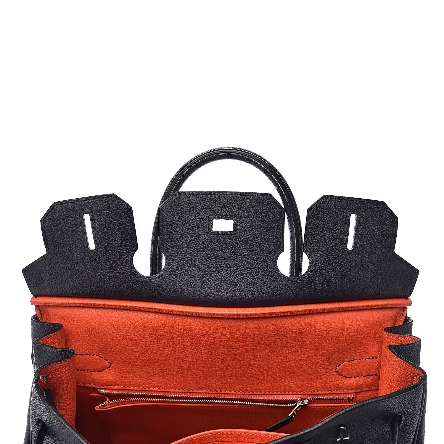Hermes Togo Birkin Verso 30 Bleu Nuit Orange Poppy 28 of 34