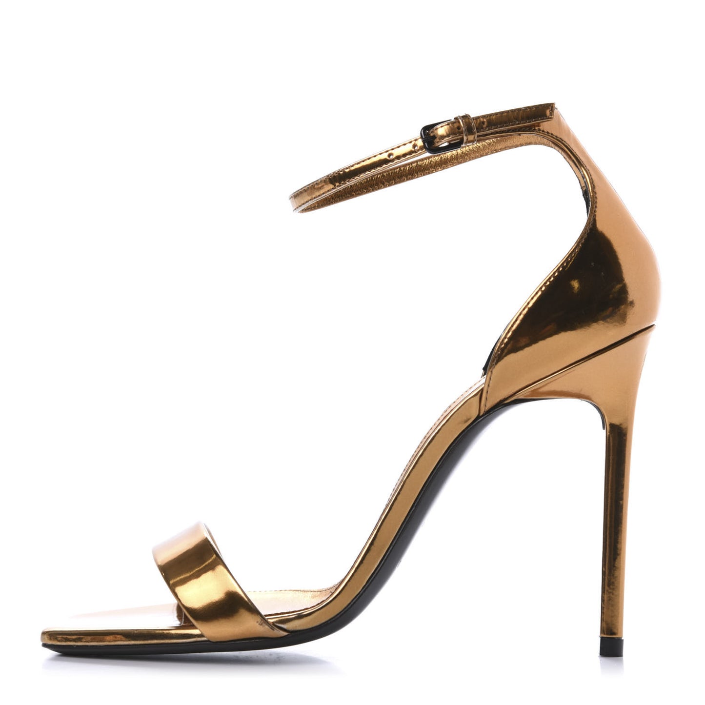 Metallic Lambskin Amber 105 Ankle Strap Sandals 38 Egypt Gold