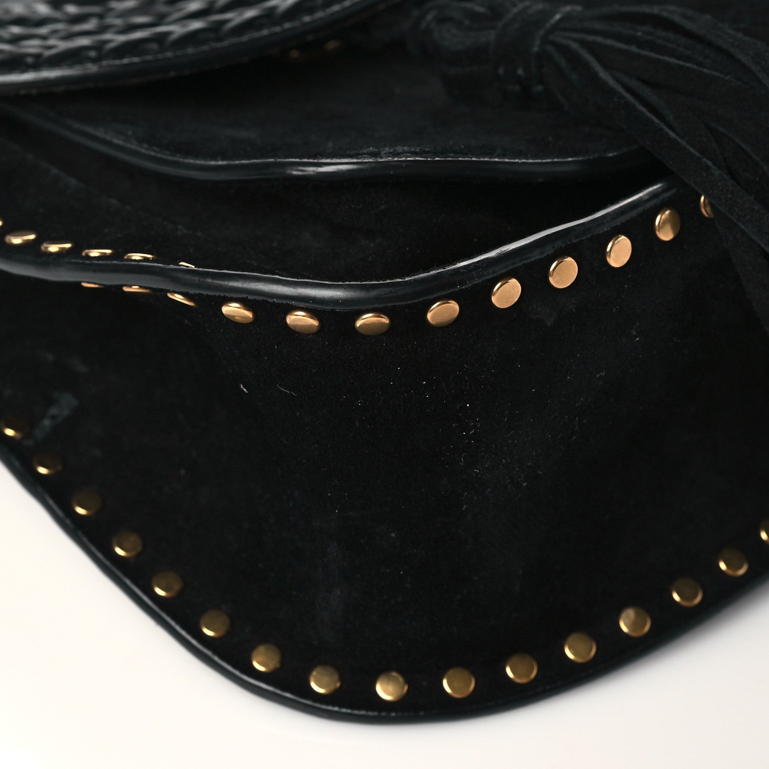 Chloe Suede Calfskin Braided Mini Hudson Shoulder Bag Black 9 of 10