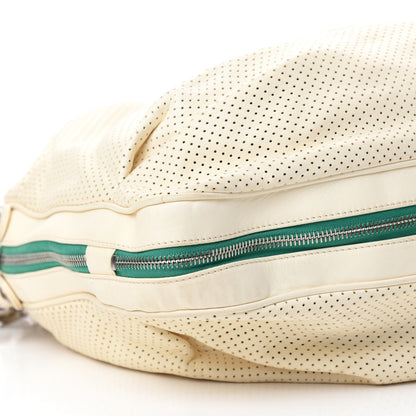 Chanel Lambskin Perforated Baseball Spirit Ligne Bag White Green 6 of 10
