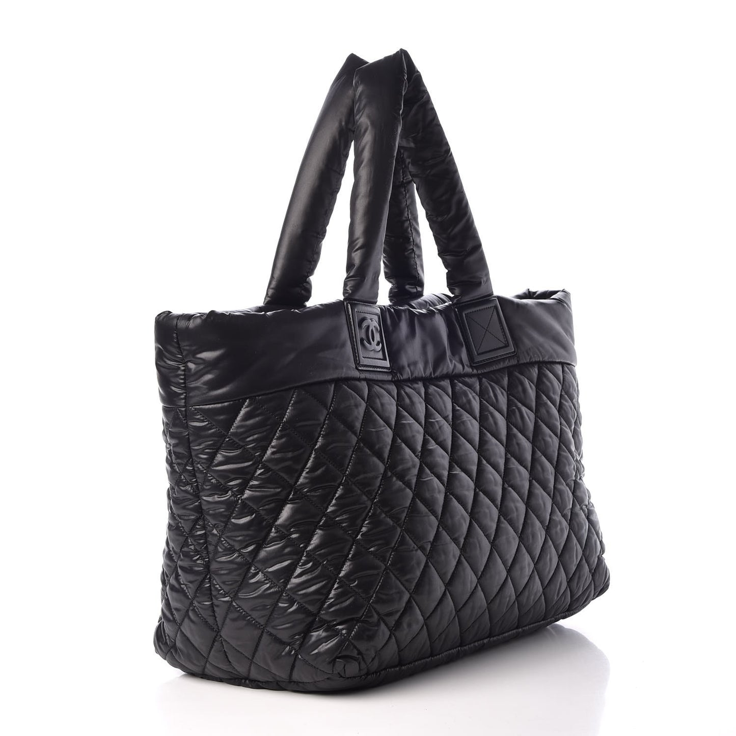 Nylon Quilted Large Coco Cocoon Tote Black