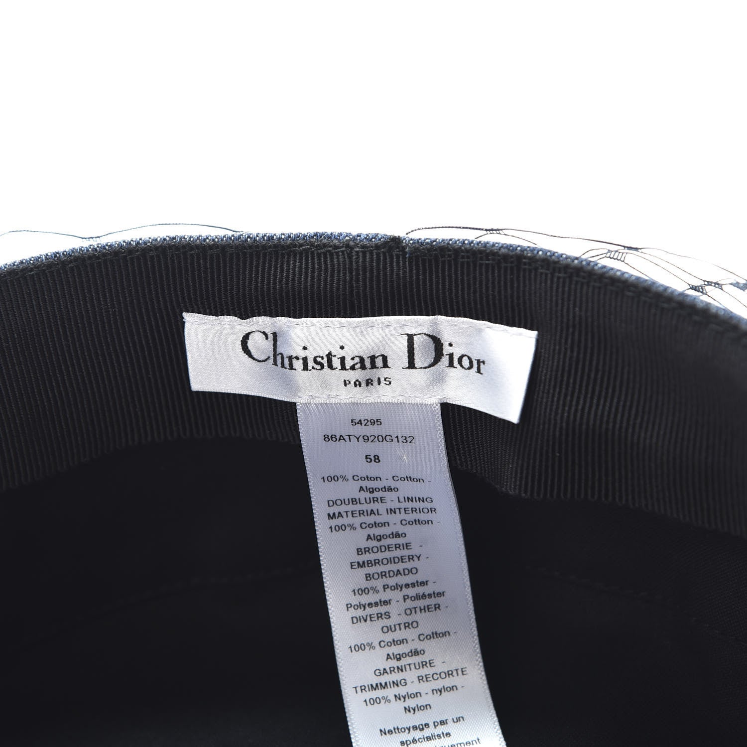 Christian Dior Denim Arty Cap with Veil 58 Blue 8 of 9