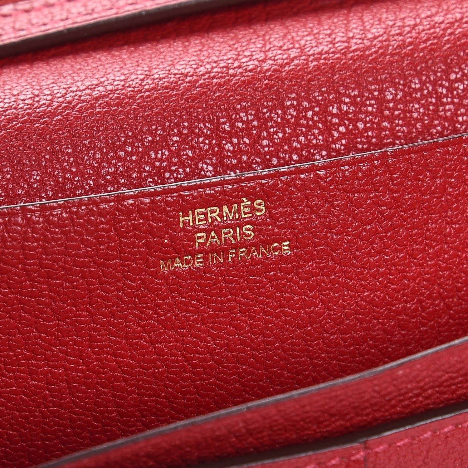 Hermes Chevre Mysore Bearn Gusset Wallet Rouge Casaque 6 of 8