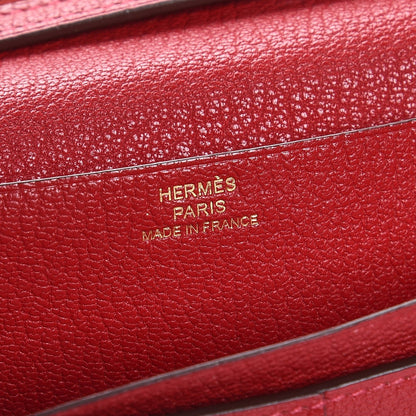 Hermes Chevre Mysore Bearn Gusset Wallet Rouge Casaque 6 of 8