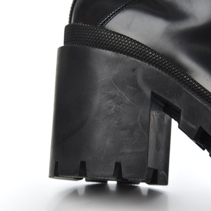 Gucci Magnum Calfskin Fur Pearl Lace Up Combat Ankle Boots 37 Black Naturale 5 of 10