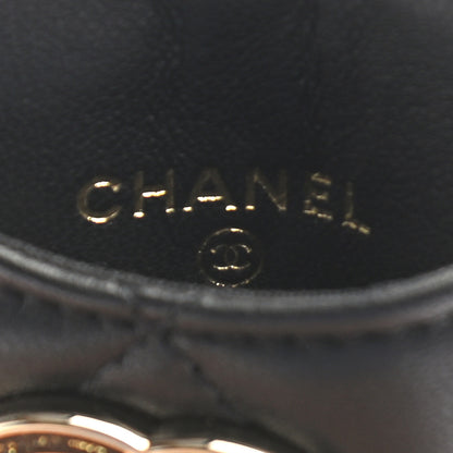 Chanel Lambskin Quilted Glitter Card Holder On Chain Black 6 of 8