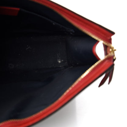 Gucci GG Supreme Monogram Blooms Large Cosmetic Case Beige Blue Navy Hibiscus Red 12 of 14