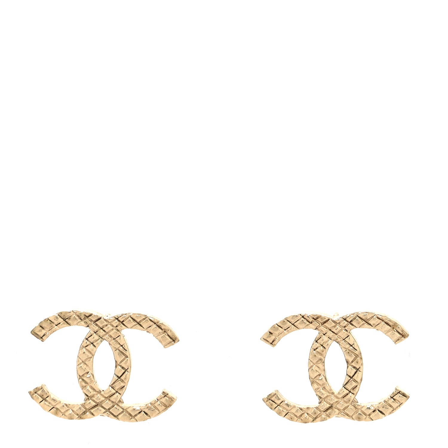 Chanel Quilted CC Earrings Gold 1 of 4