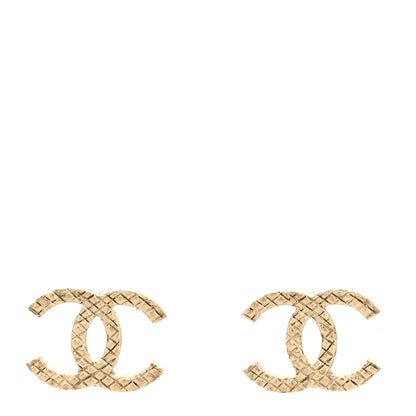 Chanel Quilted CC Earrings Gold 1 of 4