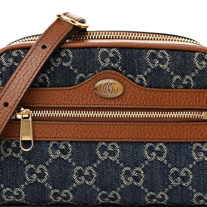 Gucci New Denim GG Monogram Dollar Calfskin Mini Ophidia Shoulder Bag Blue Tea Cuir Epilog 8 of 11