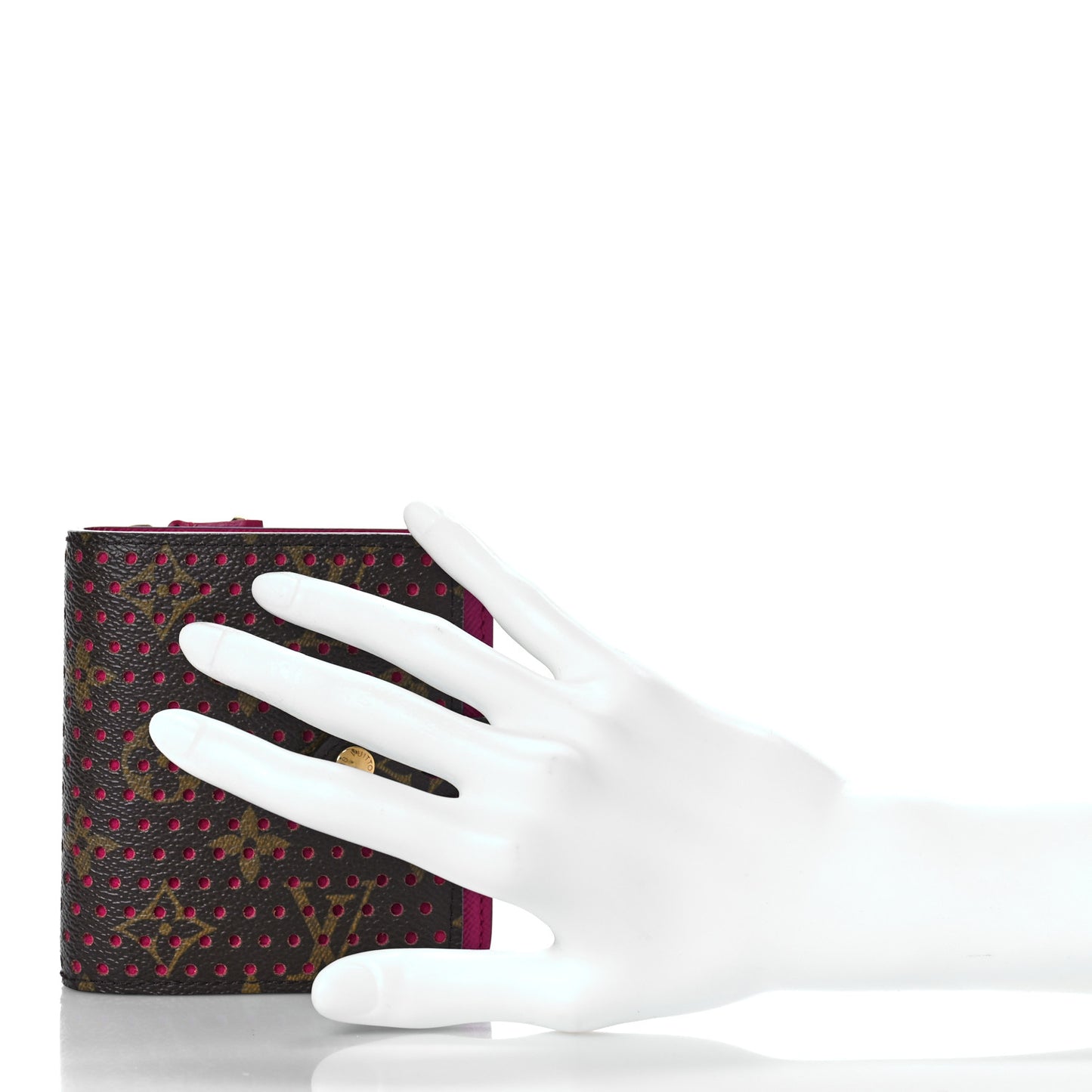 Monogram Perforated Compact Zipped Wallet Fuchsia