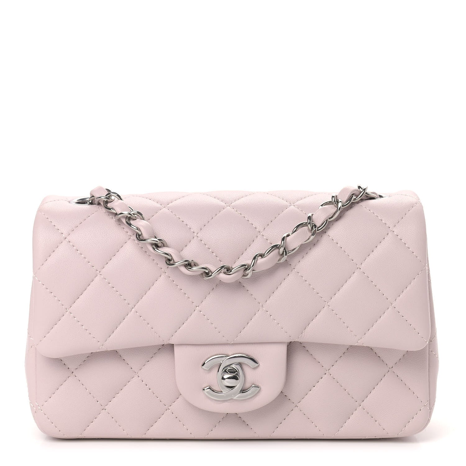 Chanel Lambskin Quilted Mini Rectangular Flap Light Purple 1 of 9