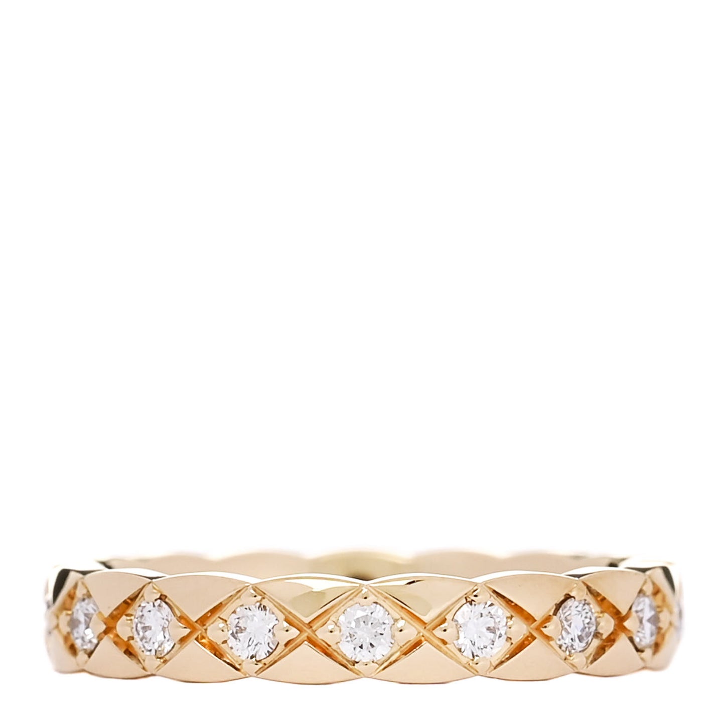 18K Yellow Gold Diamond Mini Coco Crush Ring 49 4.75