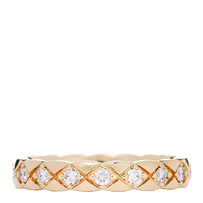 Chanel 18K Yellow Gold Diamond Mini Coco Crush Ring 49 4.75 1 of 5