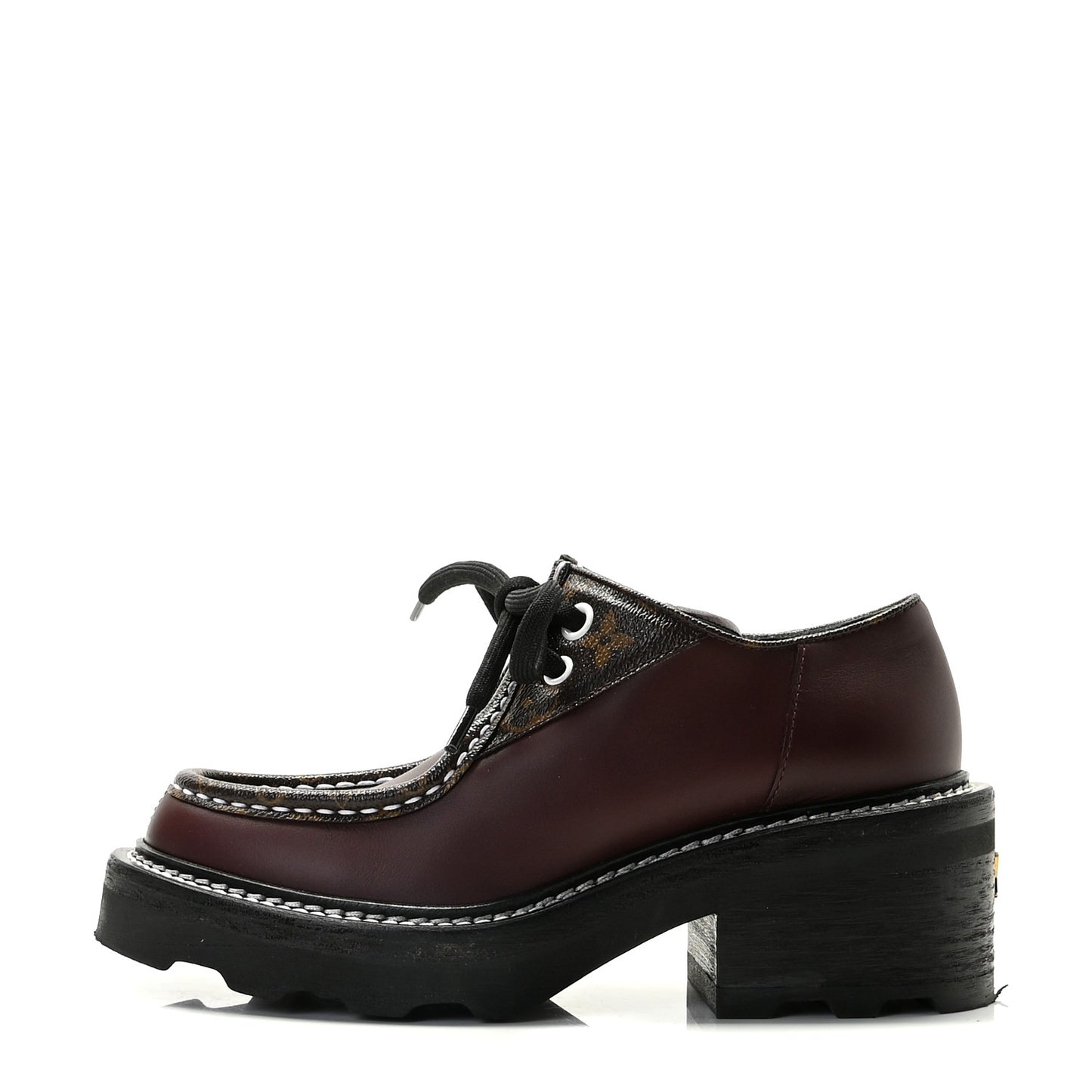 Calfskin Monogram Beaubourg Platform Derby Shoes 36 36 Bordeaux