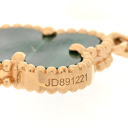 Van Cleef & Arpels 18K Yellow Gold Malachite 5 Motifs Vintage Alhambra Bracelet 5 of 5
