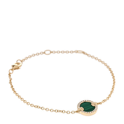 David Yurman 18K Yellow Gold Diamond Malachite Petite Elements Bracelet 1 of 5