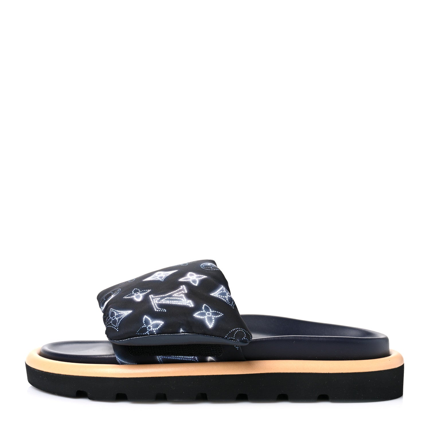 Louis Vuitton Nylon Monogram Womens Pool Pillow Comfort Mules 38 Navy Blue 1 of 9