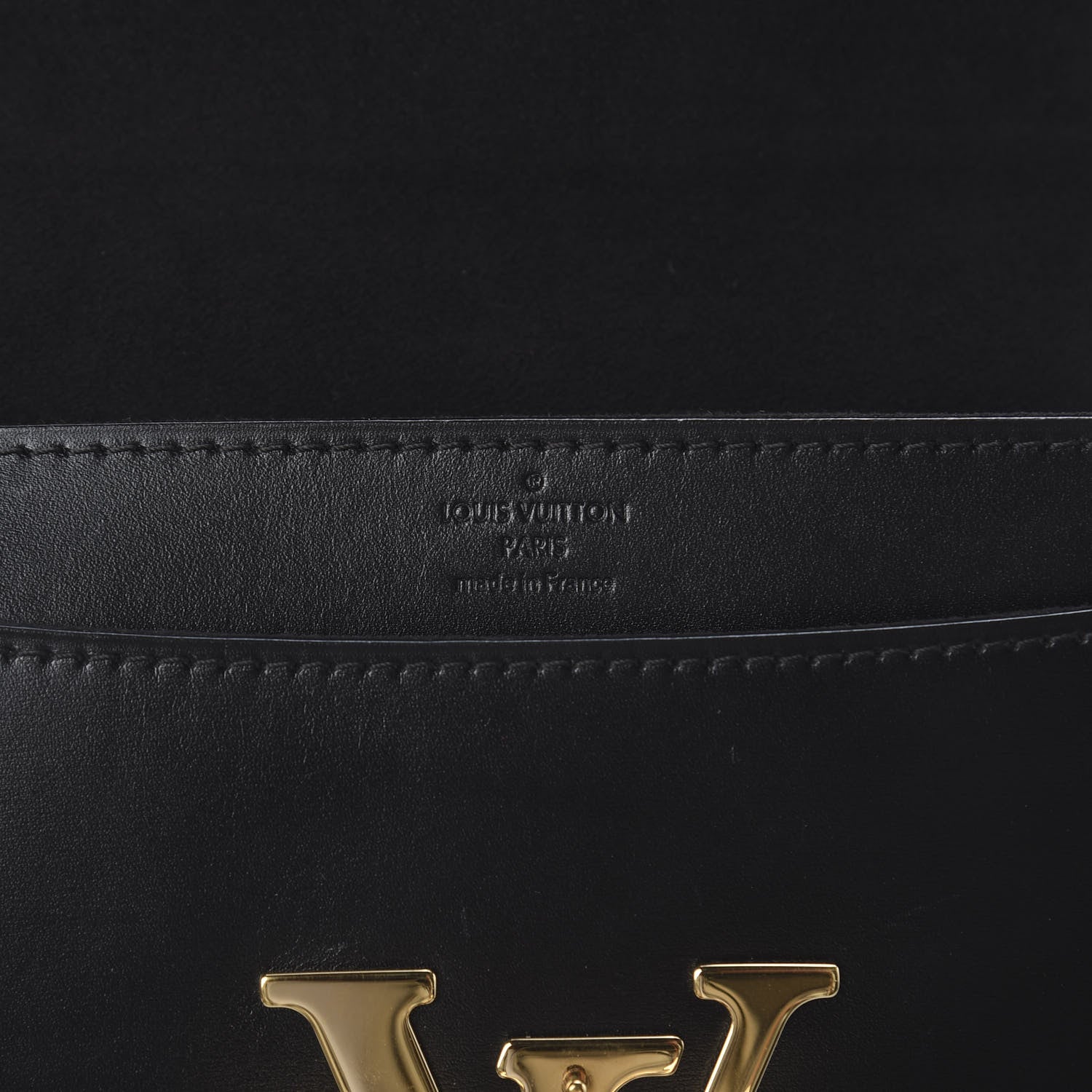 Louis Vuitton Calfskin Chain Louise MM Black 5 of 7