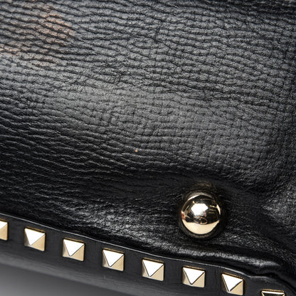 Valentino Garavani Textured Calfskin Medium Rockstud Tote Black 8 of 14