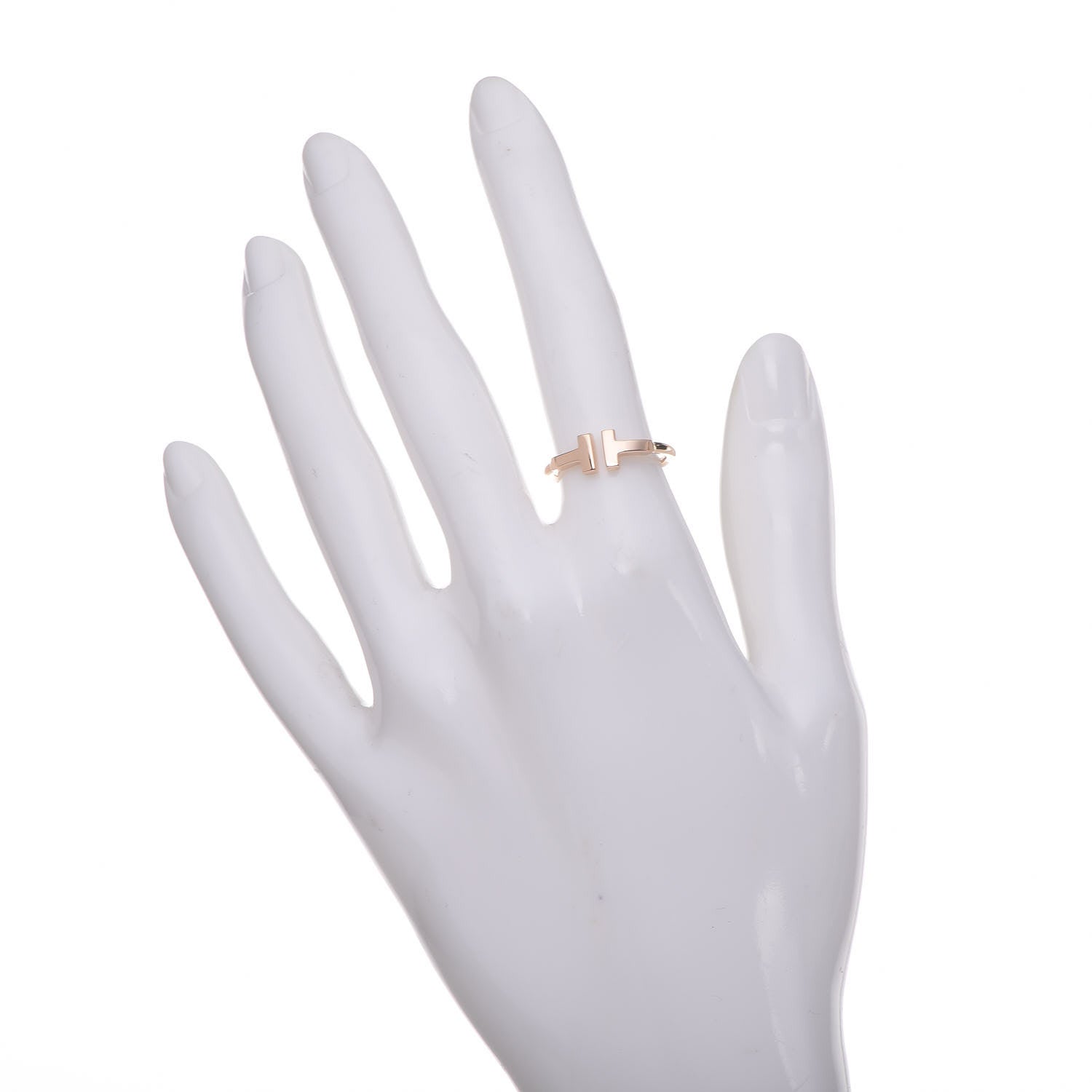 Tiffany 18K Rose Gold T Wire Ring 50 5.5 2 of 5