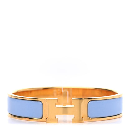 Hermes Enamel Narrow Clic Clac H Bracelet GM Bleu Lin 1 of 3
