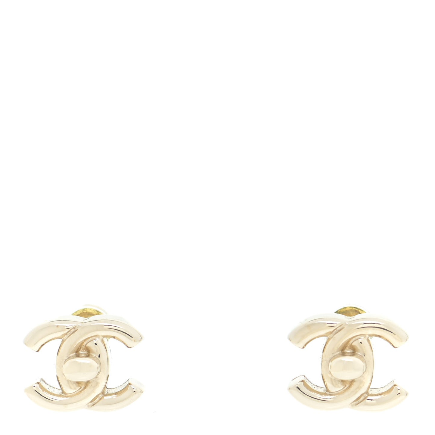 Metal CC Turnlock Earrings Gold