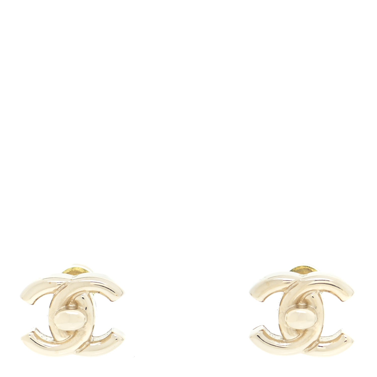 Chanel Metal CC Turnlock Earrings Gold 1 of 5