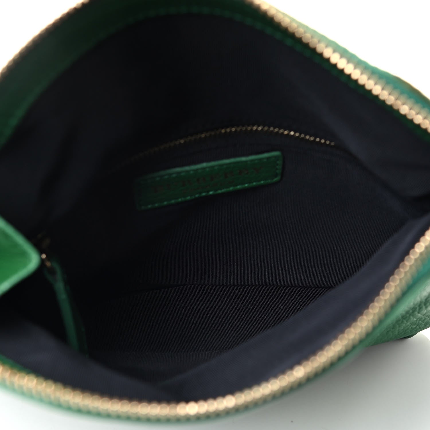 Burberry Grainy Calfskin Fold Over Clutch Green 4 of 4