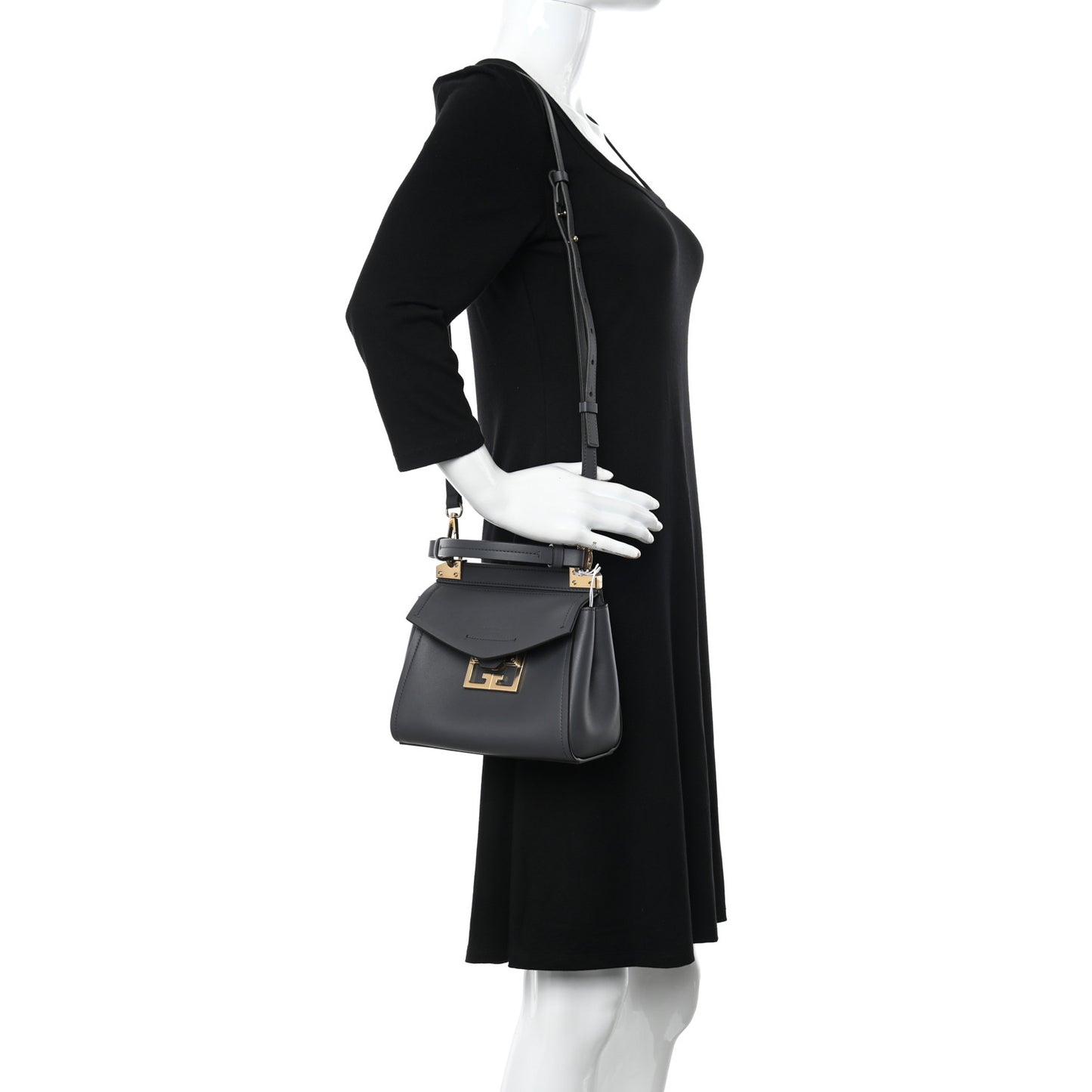 Calfskin Mini Mystic Shoulder Bag Storm Grey