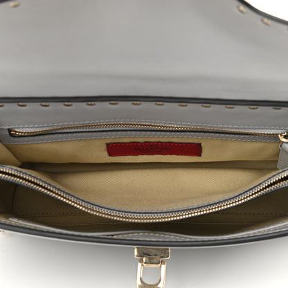 Valentino Garavani Vitello Rockstud Single Handle Flap Bag Pastel Grey 5 of 14