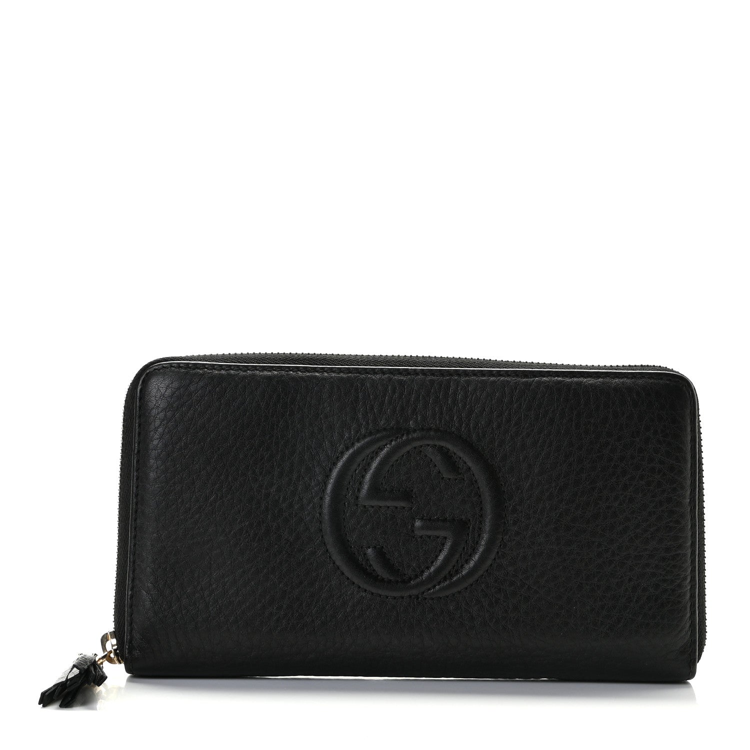 Gucci Pebbled Calfskin Soho Zip Around Wallet Black 1 of 7
