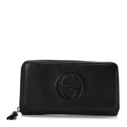 Gucci Pebbled Calfskin Soho Zip Around Wallet Black 1 of 7