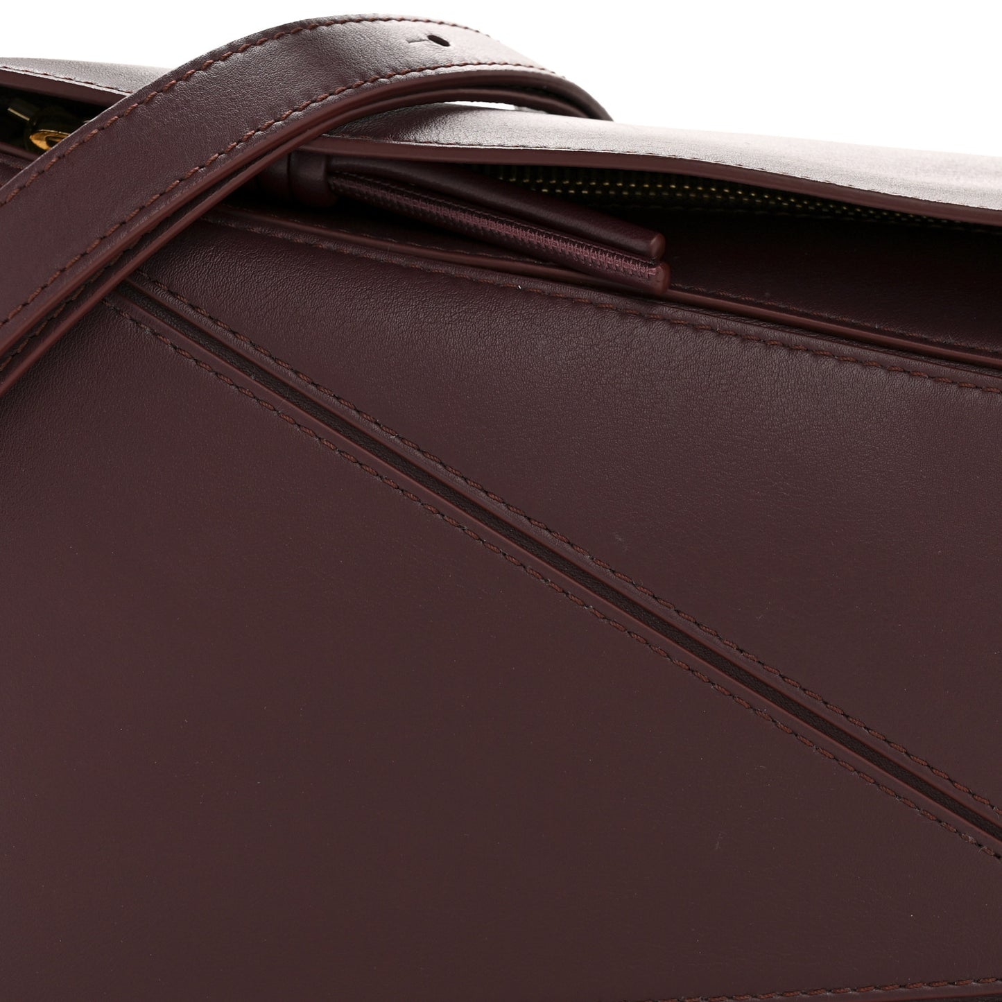 Calfskin Small Woven Puzzle Bag Dark Burgundy