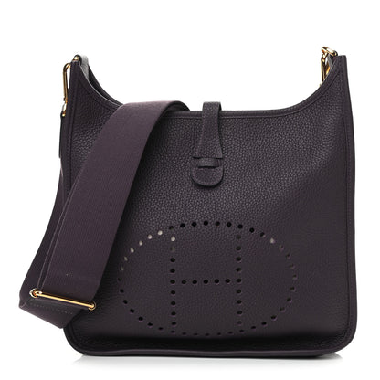 Hermes Taurillon Clemence Evelyne III PM Raisin 1 of 10