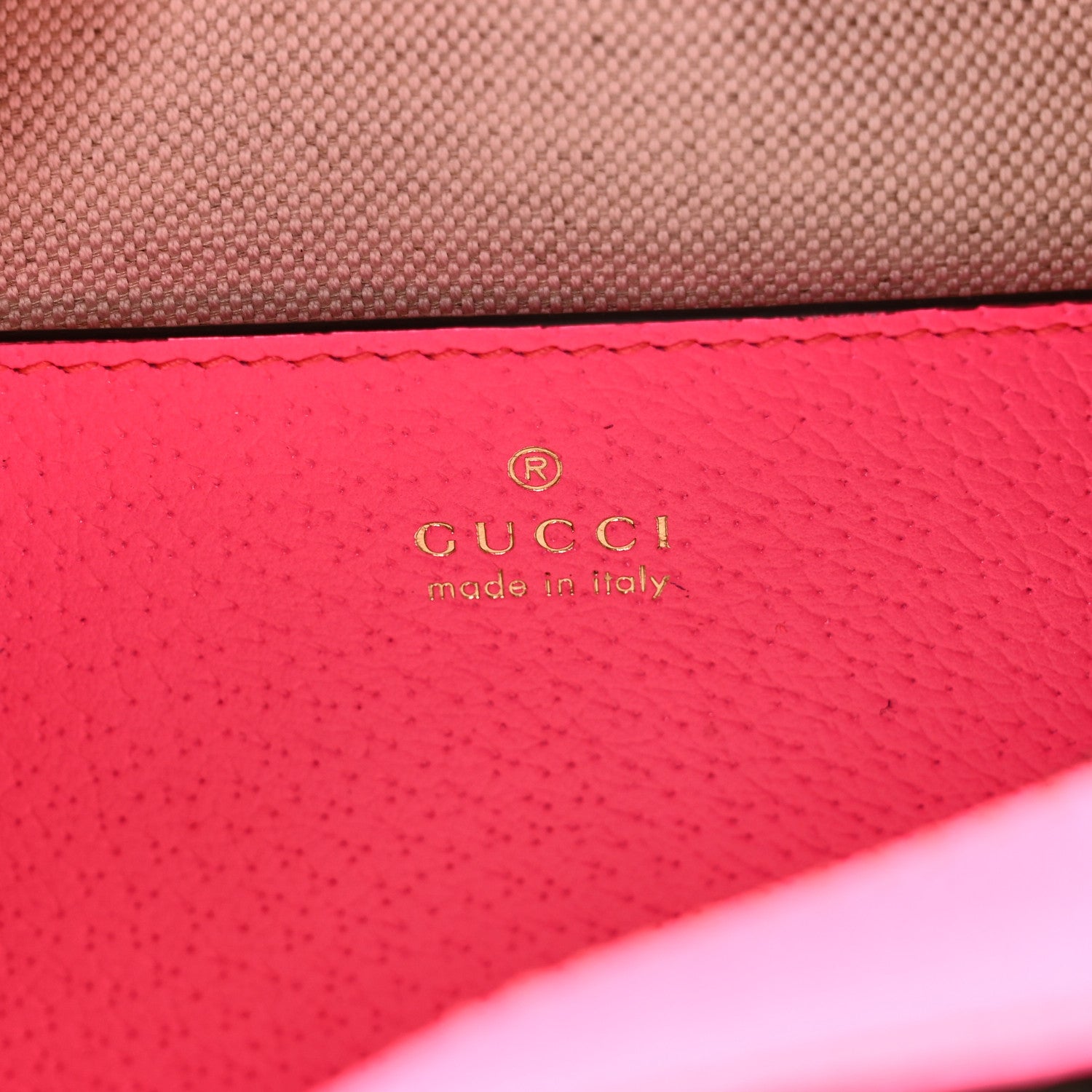 Gucci GG Supreme Monogram Textured Dollar Calfskin Web Ophidia Small Crossbody Bag Beige Ebony Fuchsia 6 of 10